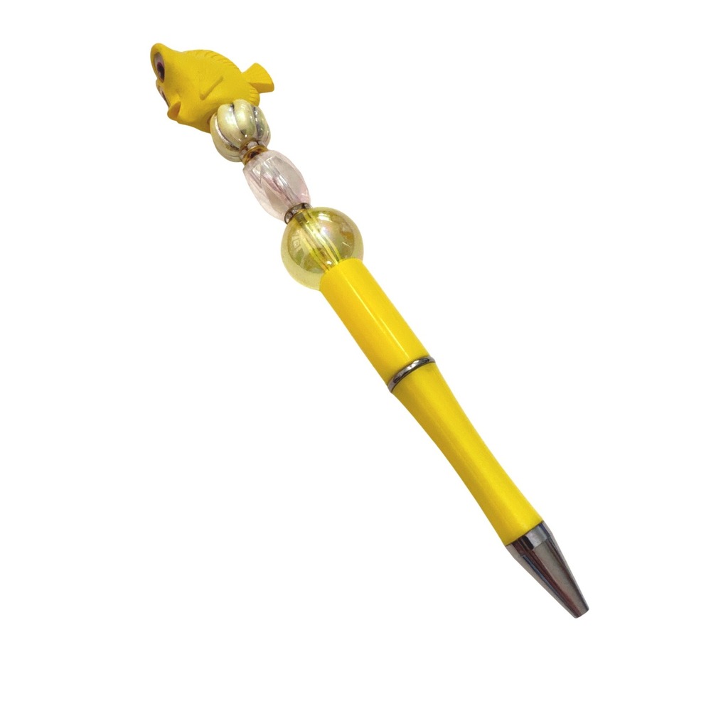Disney Finding Nemo Bubbles Fish Beaded Ballpoint Pen Yellow Novelty Stationery